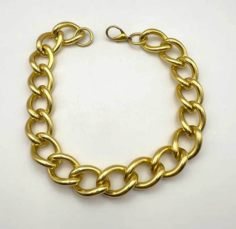 Thick Polished Goldtone Linked Necklace - image 12