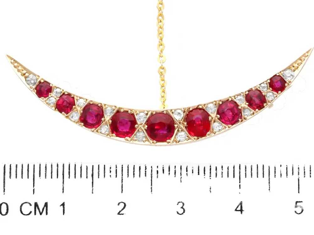 Antique 3.95cttw Ruby 0.44cttw Diamond and 8k Yel… - image 7