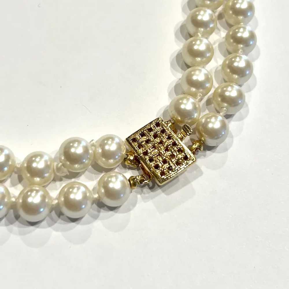 Two Strand Simulated Pearl Necklace - image 3