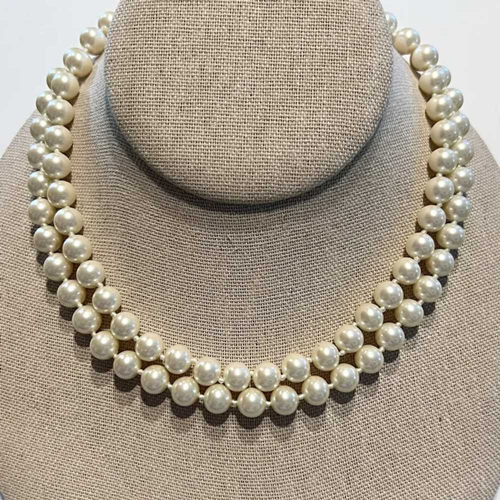 Two Strand Simulated Pearl Necklace - image 5