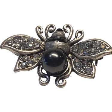 Vintage Liz Claiborne Bumble Bee Brooch with Clea… - image 1