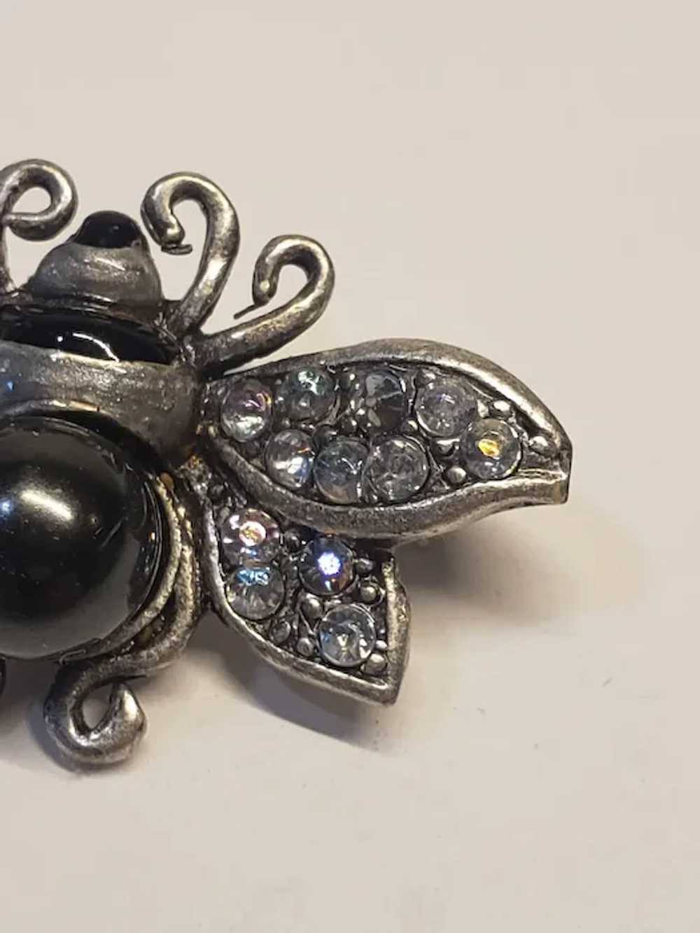 Vintage Liz Claiborne Bumble Bee Brooch with Clea… - image 2