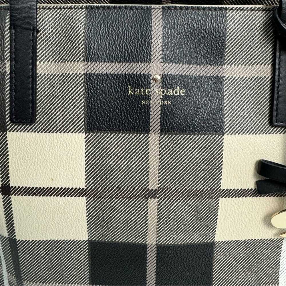 Kate Spade Extra Large Black & Tan Plaid Bag Tote… - image 10