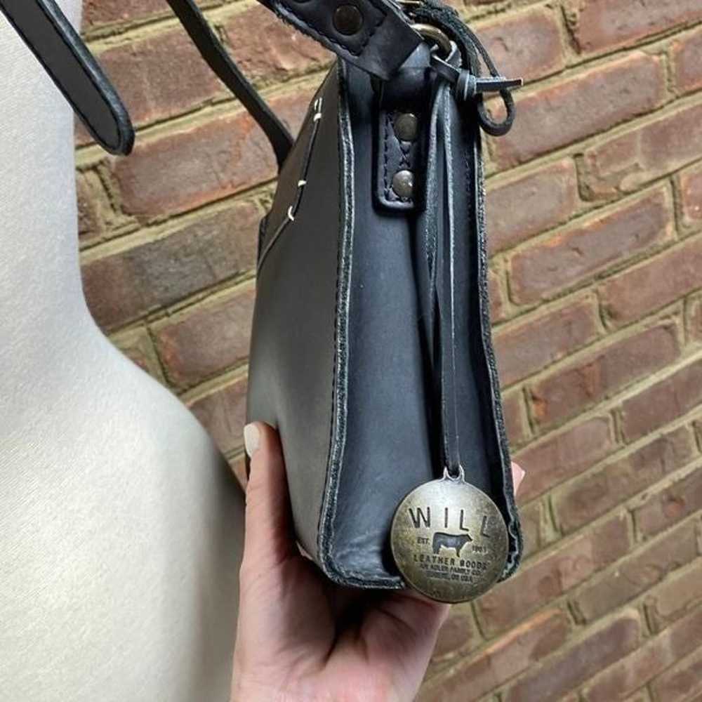Will Leather Goods Black Simple Leather Crossbody… - image 9