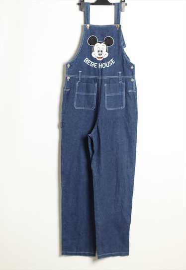 Vintage Bebe House Embroidered Dungarees Navy Blue