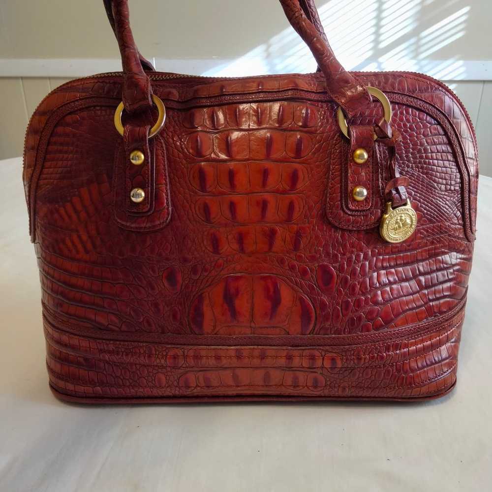 Brahmin Red Satchel Handbag Purse - image 8