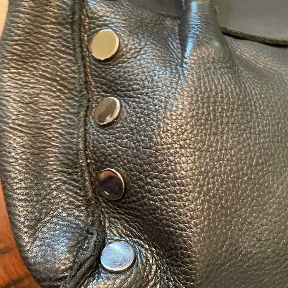 Black leather Hammitt  crossbody  tote Bag size 1… - image 2