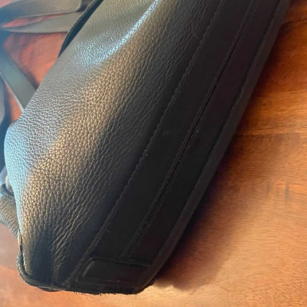 Black leather Hammitt  crossbody  tote Bag size 1… - image 6