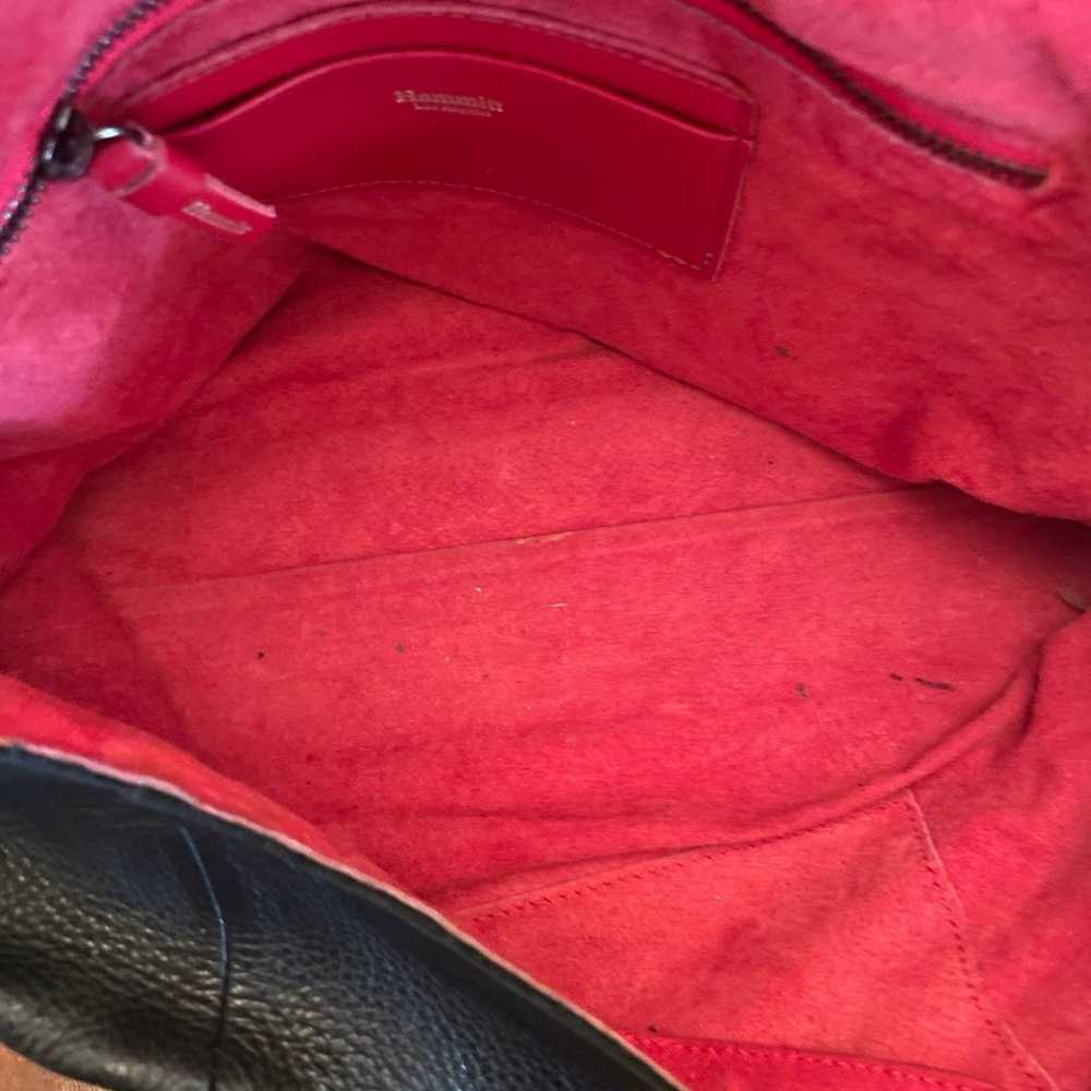 Black leather Hammitt  crossbody  tote Bag size 1… - image 9