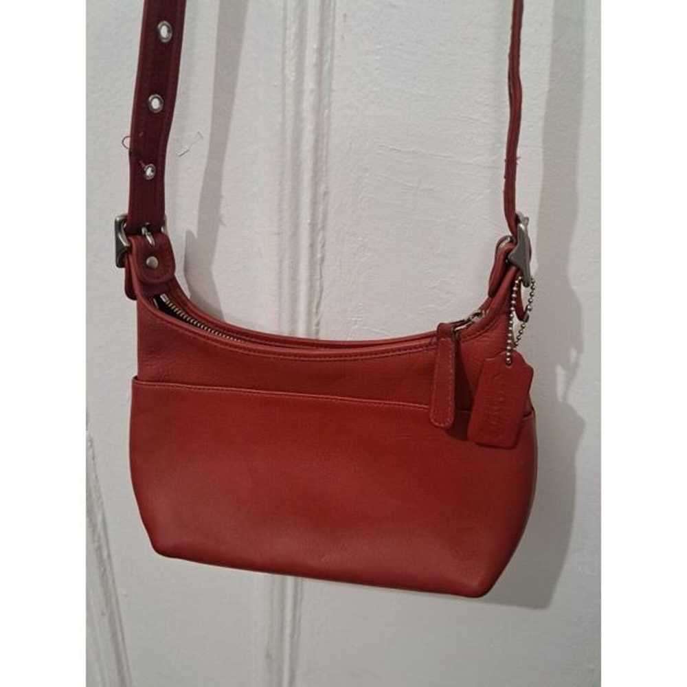 Vintage Womens Coach CLASSIC LEGACY HOBO RED leat… - image 4
