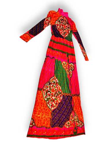 1970s “Domino” Fashion Hippie Print Dress
