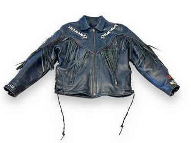 Vintage Fringe and Beaded Moto Jacket - image 1