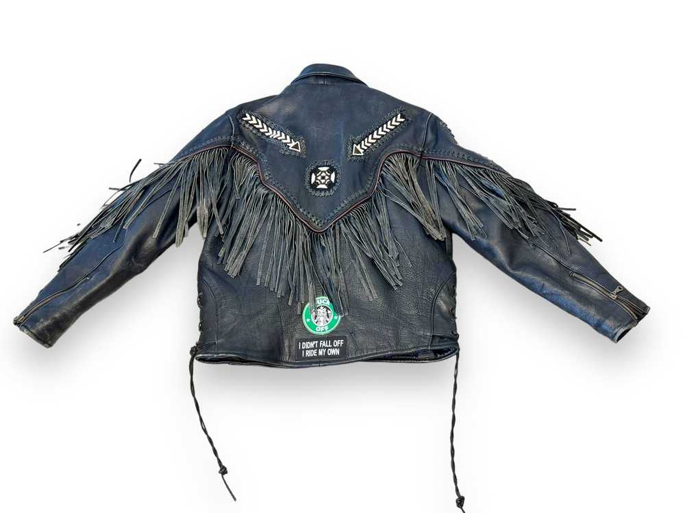 Vintage Fringe and Beaded Moto Jacket - image 3