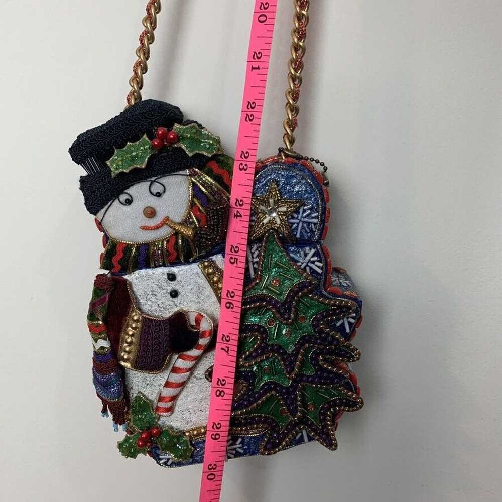 Mary Frances Vintage Bag Purse Beaded Snowman Chr… - image 8