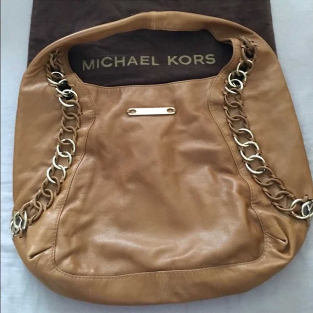 Michael Kors ID Chain Large Tan Hobo - image 2
