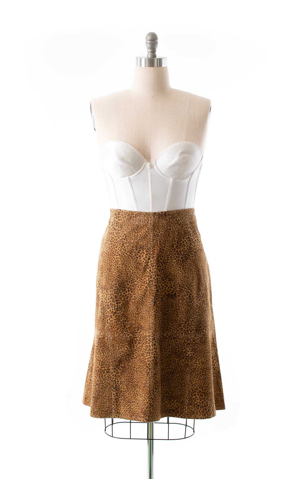 NEW ARRIVAL || 1980s Suede Leopard Print Skirt | … - image 1