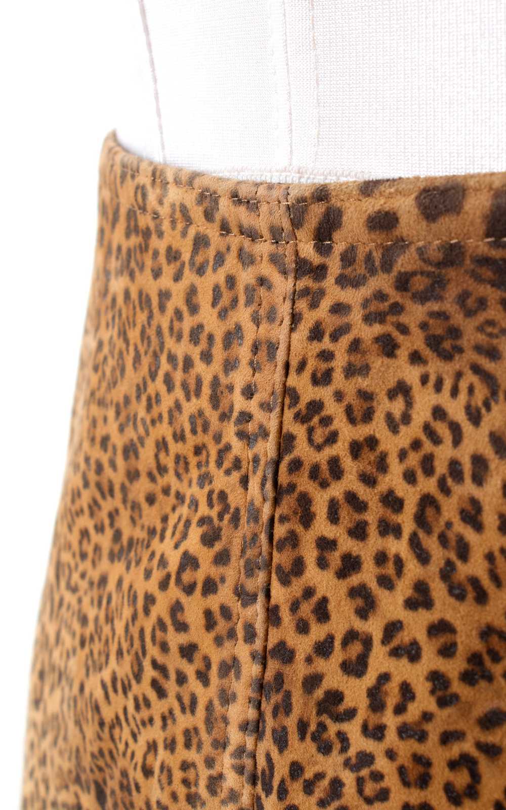 NEW ARRIVAL || 1980s Suede Leopard Print Skirt | … - image 2