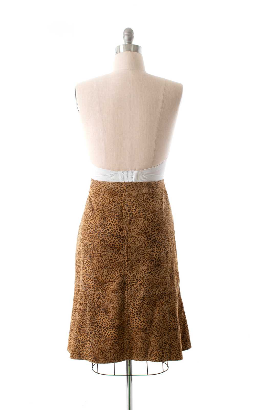 NEW ARRIVAL || 1980s Suede Leopard Print Skirt | … - image 5