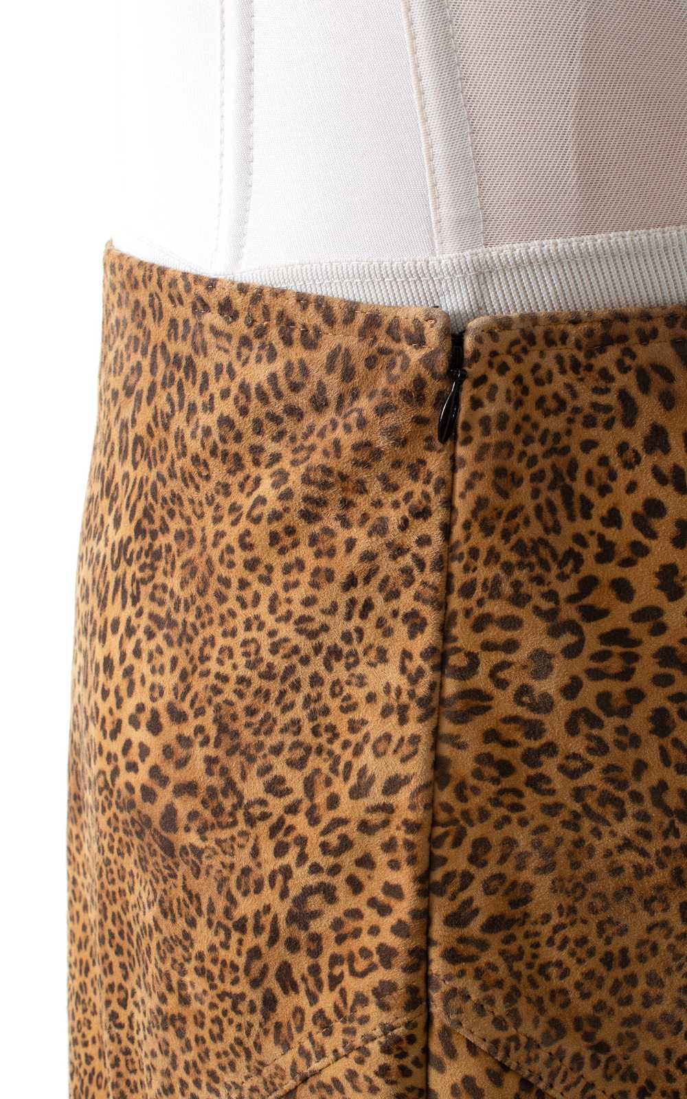 NEW ARRIVAL || 1980s Suede Leopard Print Skirt | … - image 6