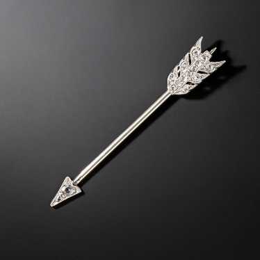 Art Deco Diamond Arrow Jabot Pin