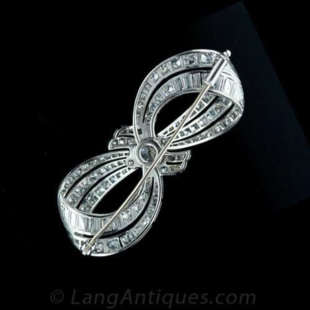 Art Deco Diamond Bow Brooch - image 2