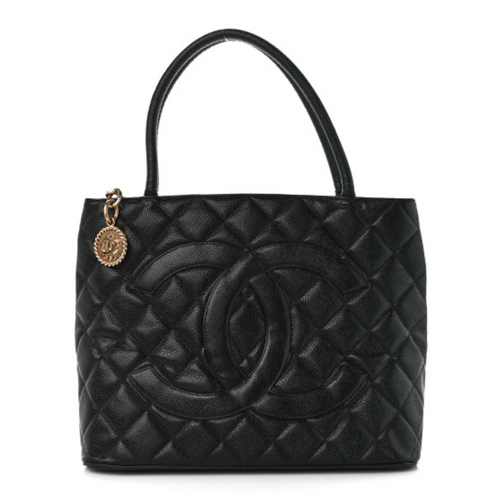 CHANEL Caviar Quilted Medallion Tote Black - image 1