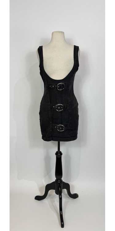 1980s - 1990s Shox Black Denim Grunge Mini Dress S