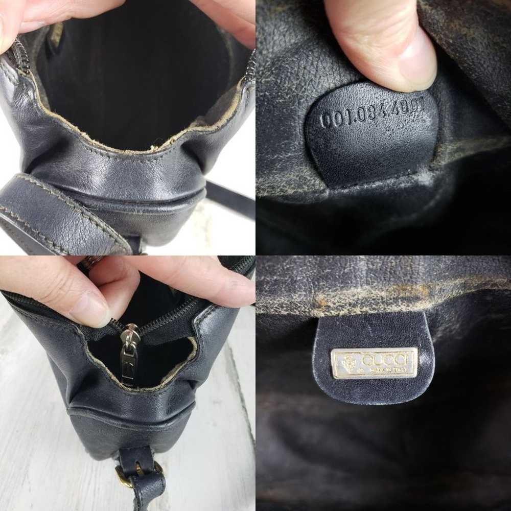 Gucci Black Coated Canvas & Leather Shoulder Bag … - image 11