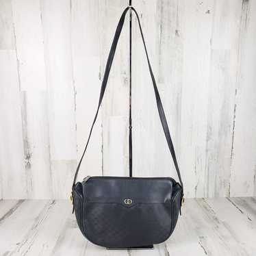 Gucci Black Coated Canvas & Leather Shoulder Bag … - image 1