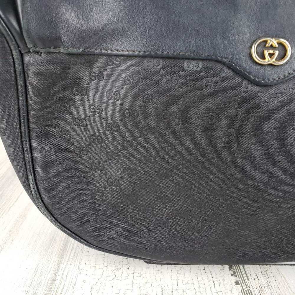 Gucci Black Coated Canvas & Leather Shoulder Bag … - image 3