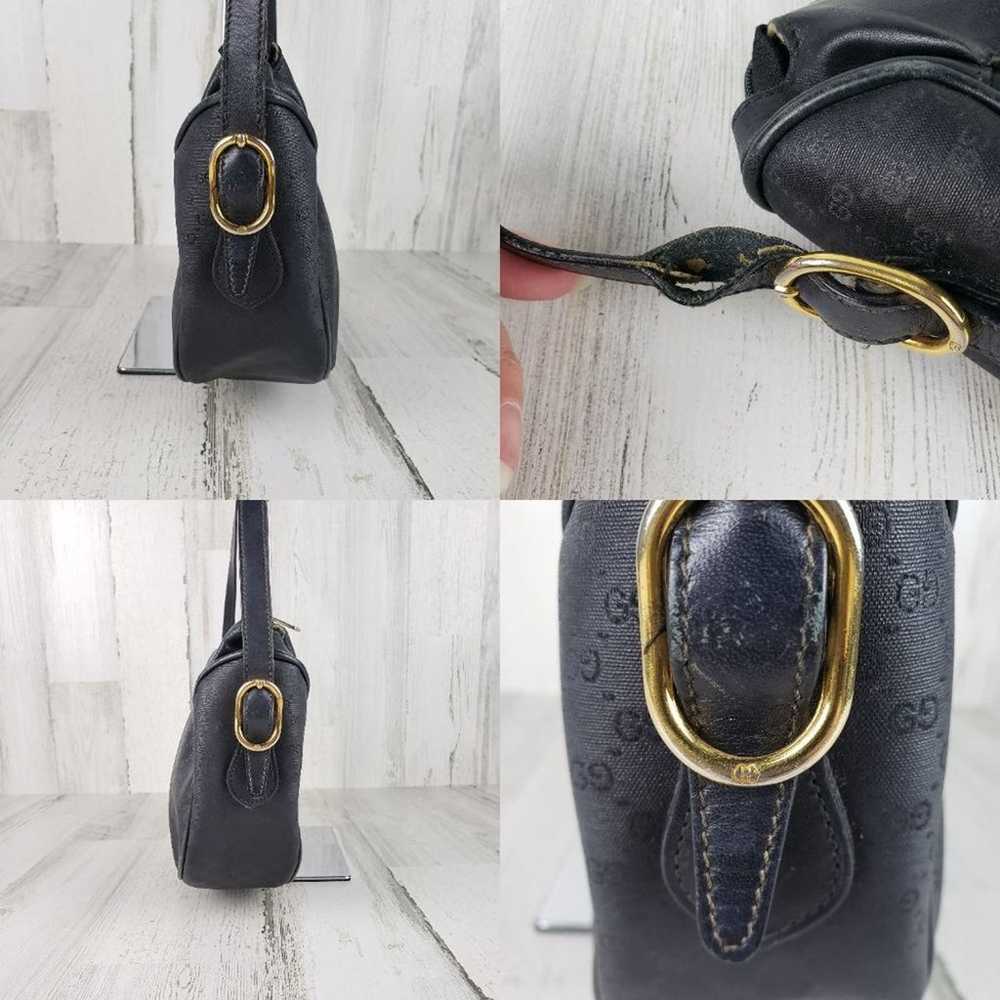 Gucci Black Coated Canvas & Leather Shoulder Bag … - image 5