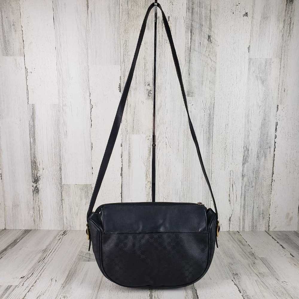 Gucci Black Coated Canvas & Leather Shoulder Bag … - image 6