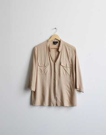 ecru silk blouse (xl) - image 1