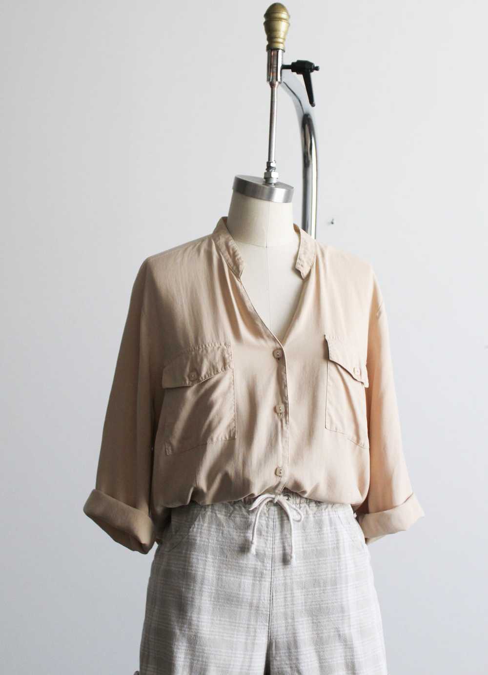 ecru silk blouse (xl) - image 2