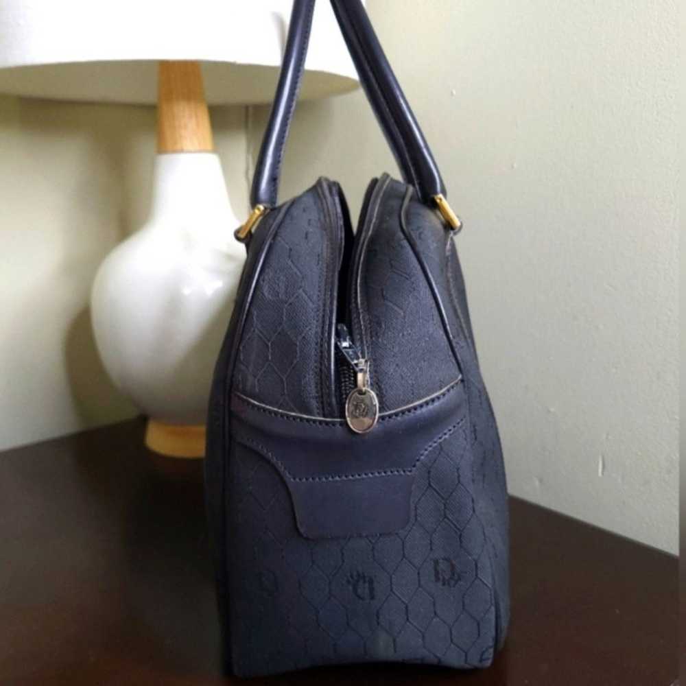 Christian Dior Vintage Black Canvas Doctor Bag - image 2