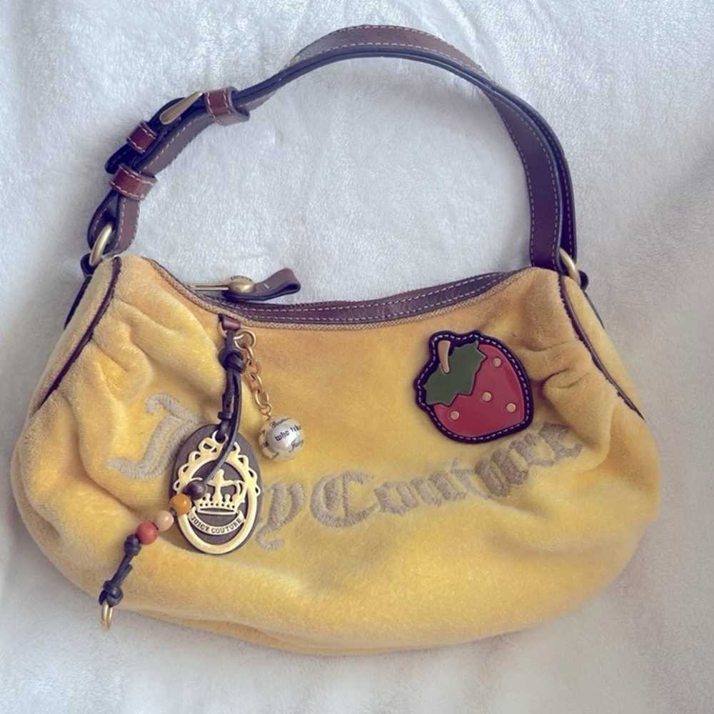 Juicy Couture vintage strawberry fields yellow te… - image 1