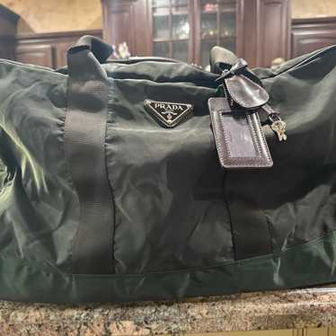 Auth. Prada Extra Large Duffle W/Luggage Tag and … - image 1