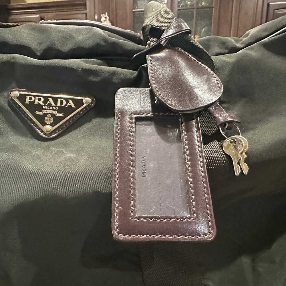 Auth. Prada Extra Large Duffle W/Luggage Tag and … - image 4