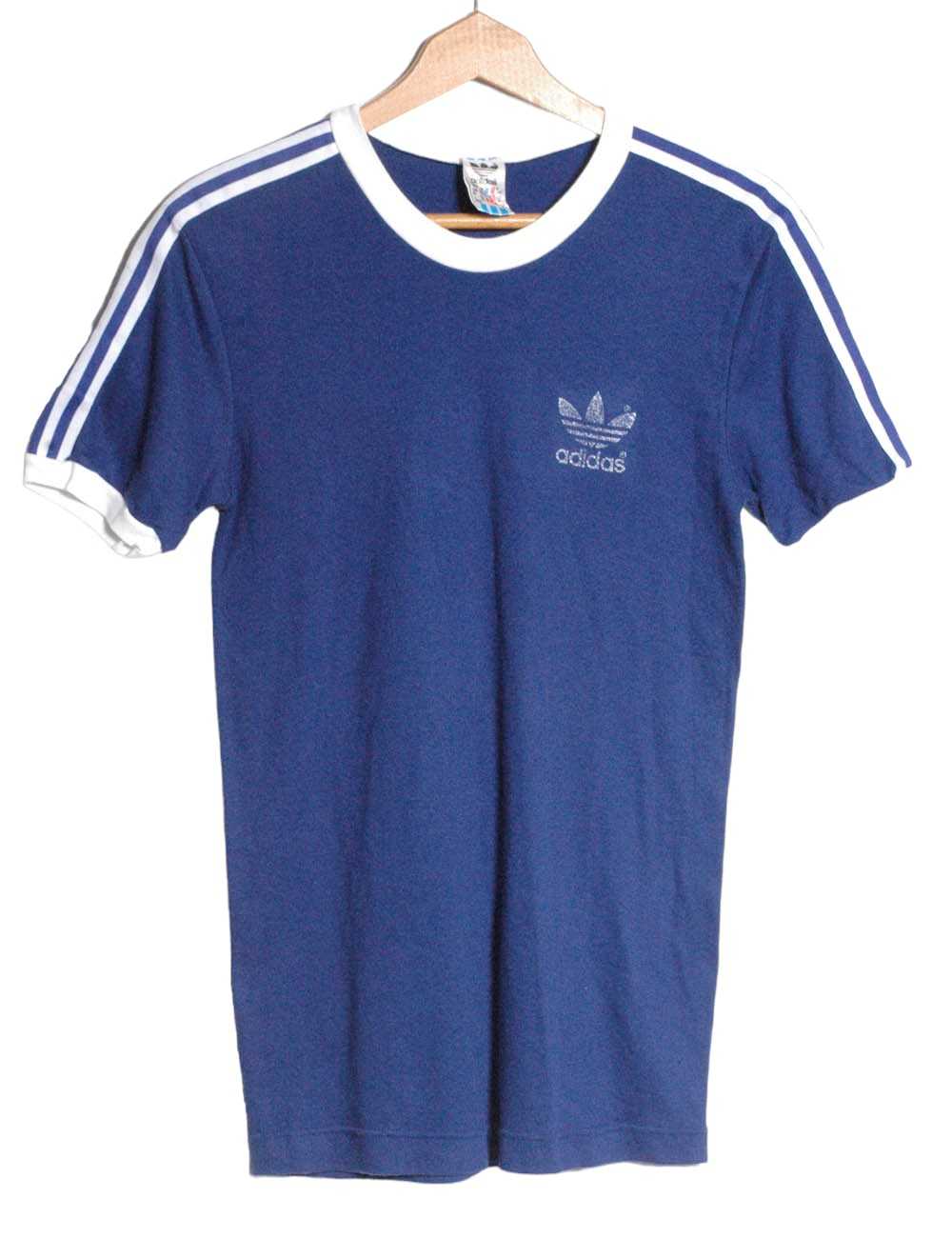 Vintage 1970’s Adidas Blue Ringer T Shirt | Size … - image 1