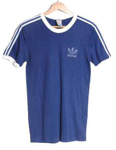 Vintage 1970’s Adidas Blue Ringer T Shirt | Size … - image 1