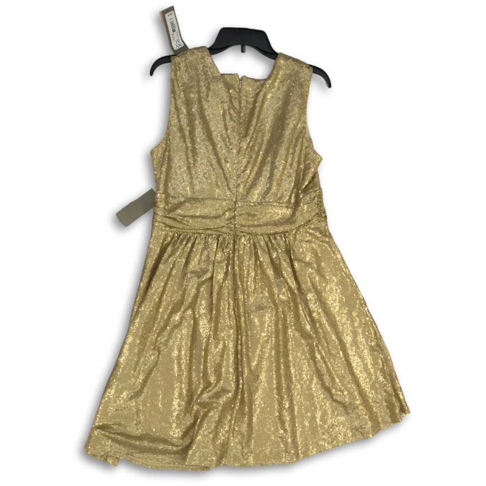 Eva Mendes NWT Womens Gold Sequins Sleeveless Fau… - image 2