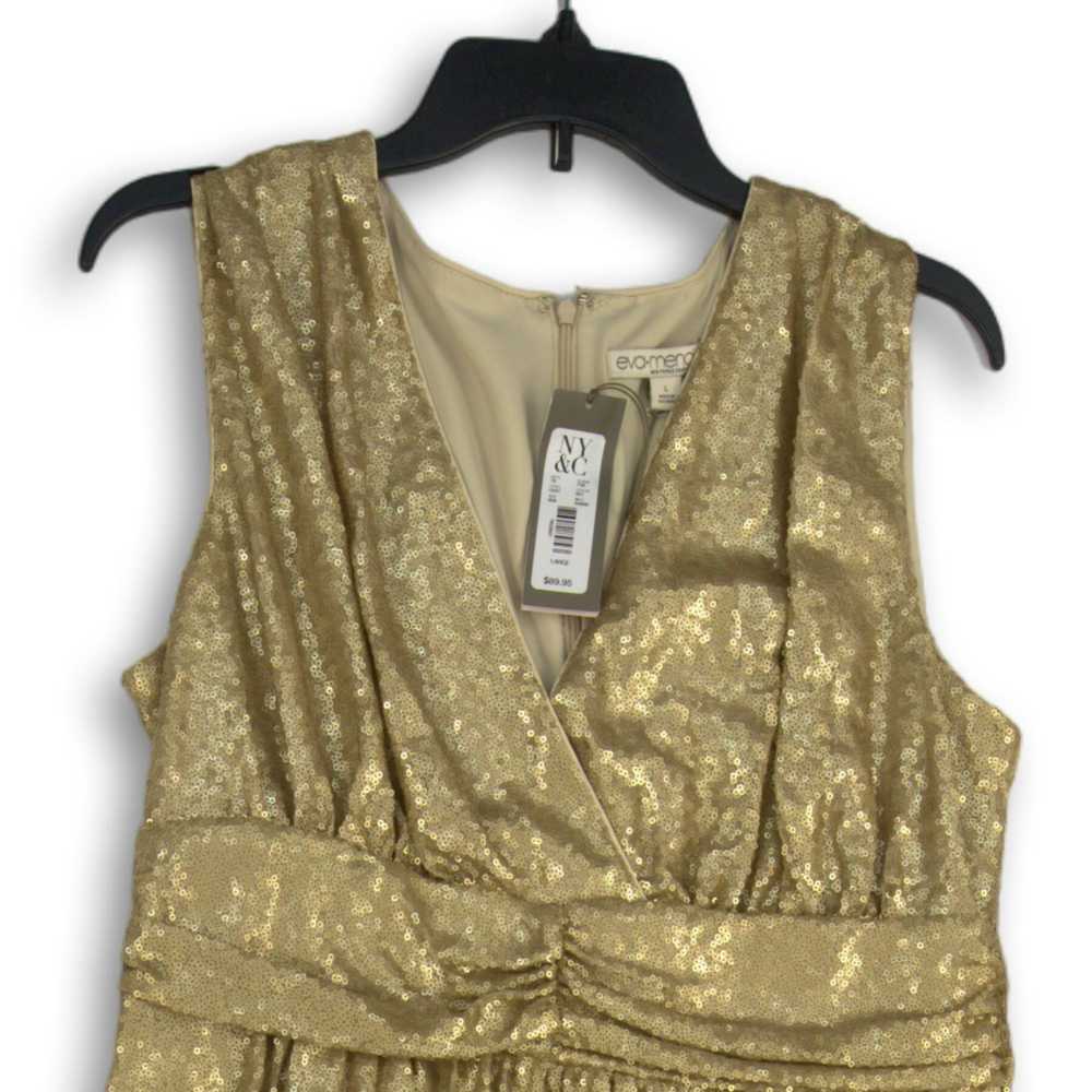 Eva Mendes NWT Womens Gold Sequins Sleeveless Fau… - image 3