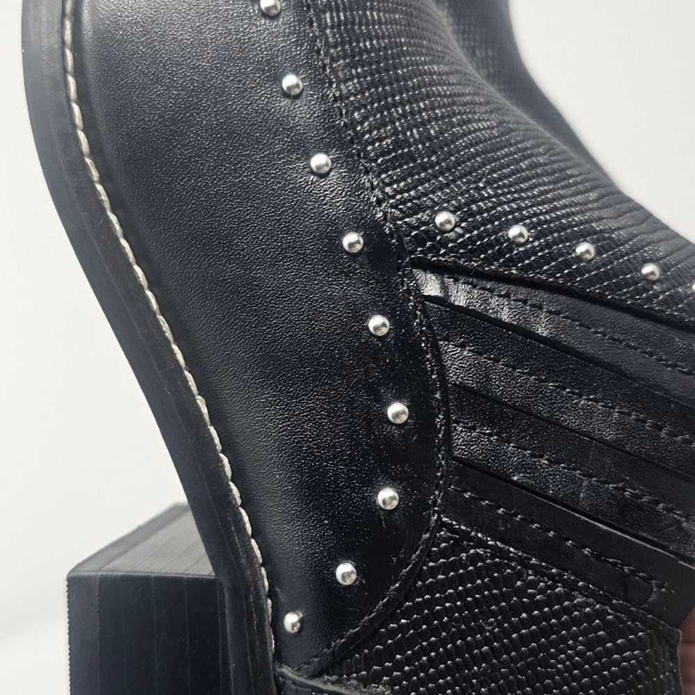 Crown Vintage Leather Studded Black Kavita Bootie… - image 11