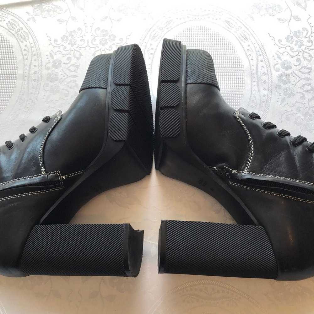 Zara Woman Black Platform Combat Leather Boots Wo… - image 6