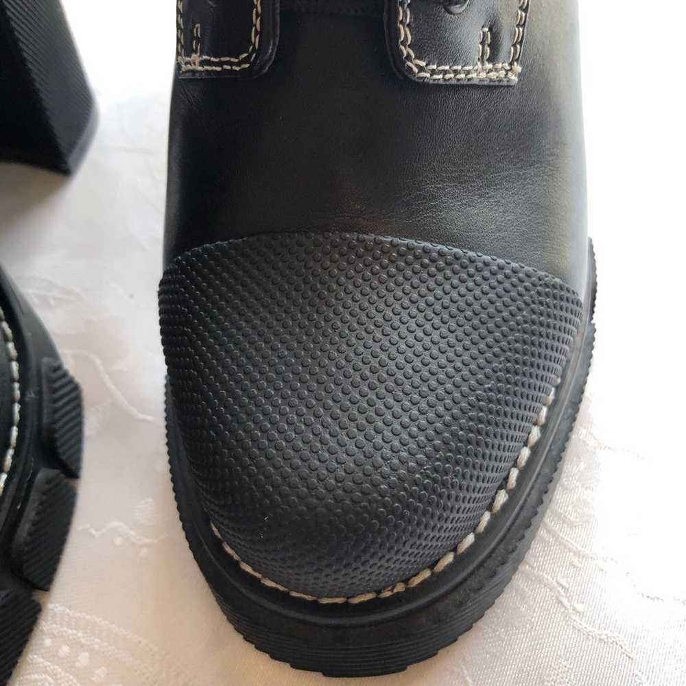Zara Woman Black Platform Combat Leather Boots Wo… - image 8