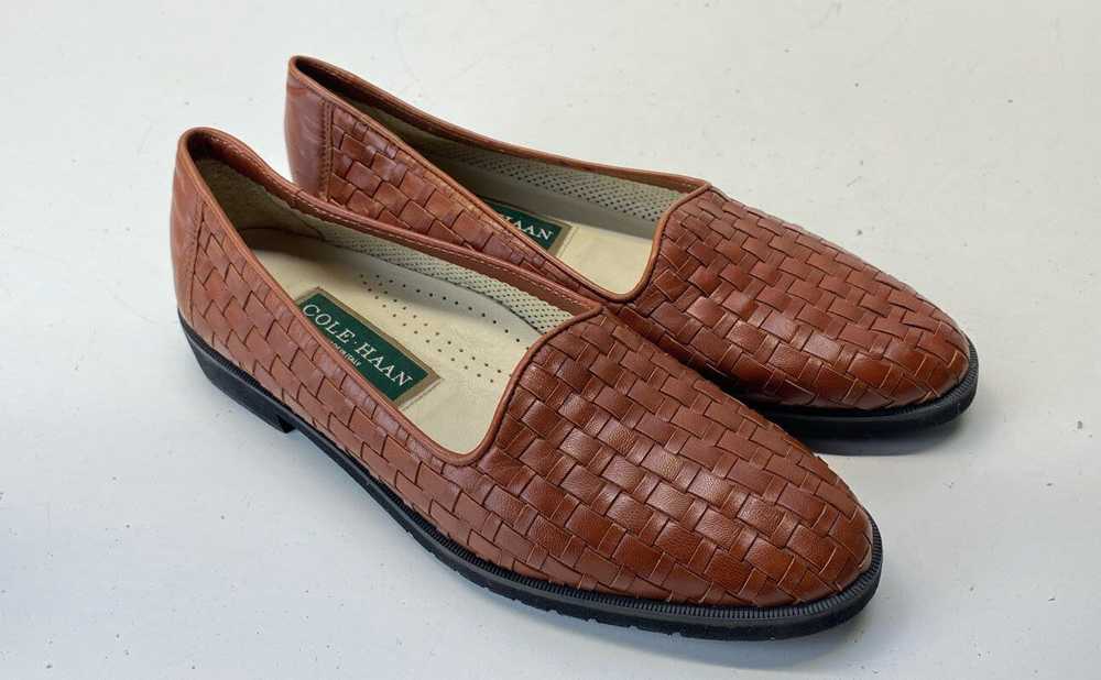 Cole Haan Women's Brown Leather Basket Weave Flat… - image 5