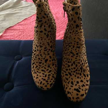 Women’s size 7 1/2 half leopard print boots - image 1