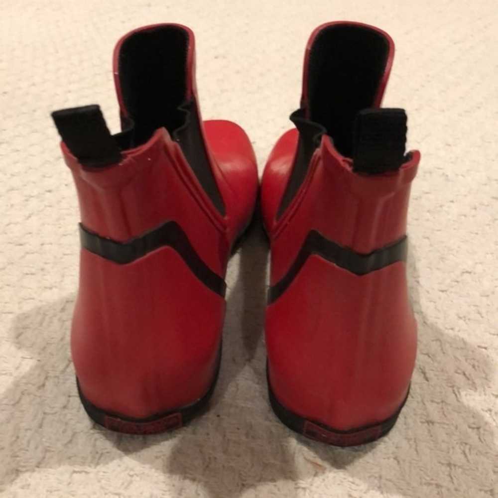 Andre Assous Chelsea Style Red Rain Boots Size 8 - image 6