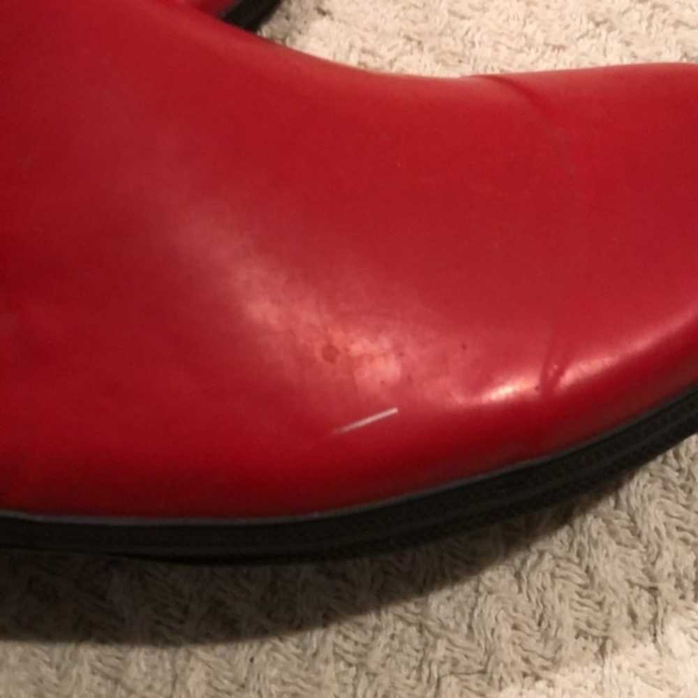 Andre Assous Chelsea Style Red Rain Boots Size 8 - image 8