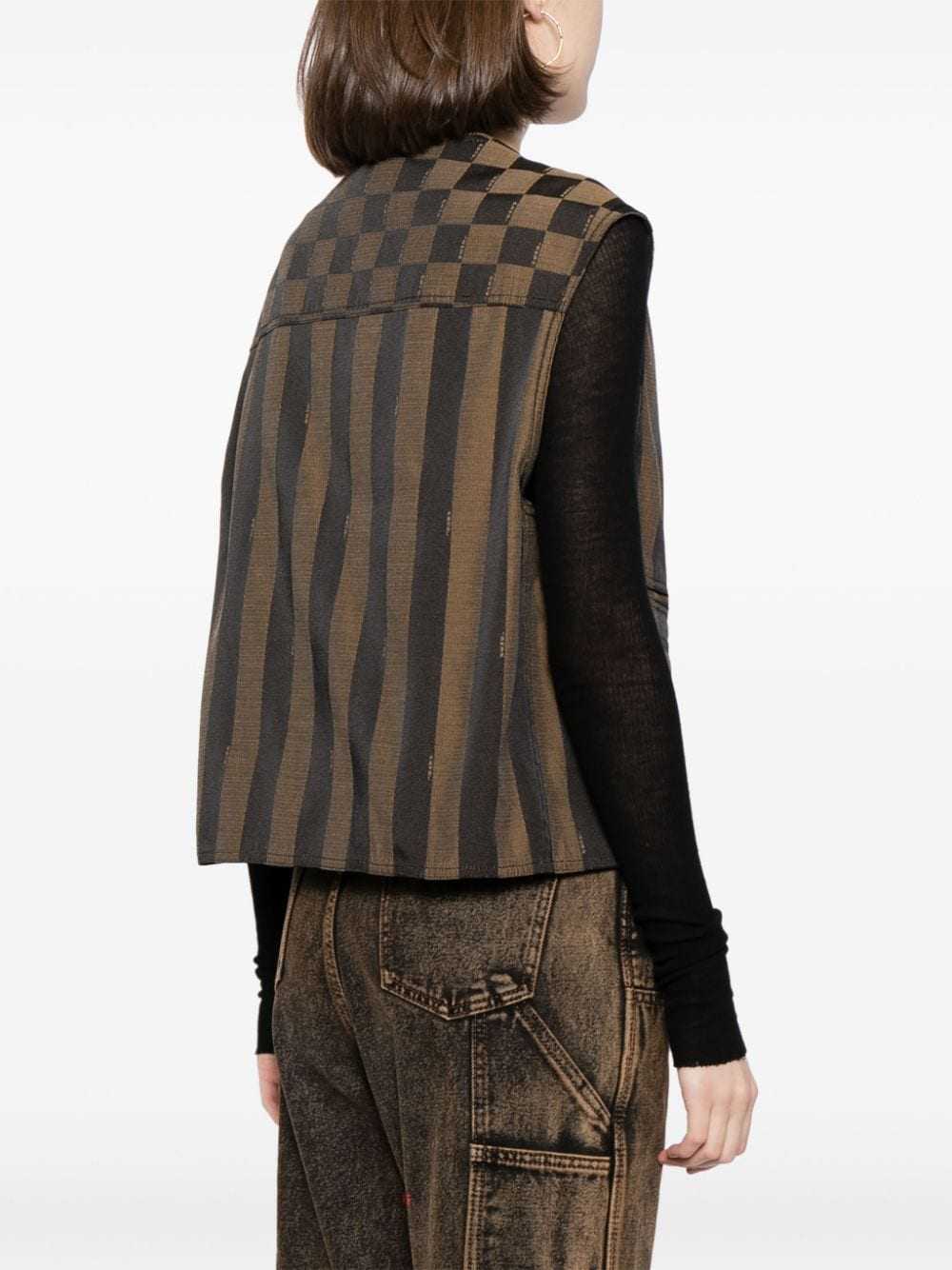 Fendi Pre-Owned Pequin striped gilet - Brown - image 4